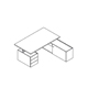 Chefschreibtisch mit Managerschrank und Container Viga V10PMC Platte 25 mm