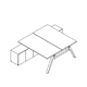 bench desk with storage Viga V2023MC tabletop 25 mm