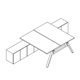 bench desk with storage Viga V2024MC tabletop 25 mm