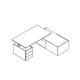Chefschreibtisch mit Managerschrank und Container Viga V37PMC Platte 25 mm