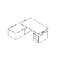 Chefschreibtisch mit Managerschrank und Container Viga V38LMC Platte 25 mm