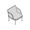 Seat with a backrest and armrests