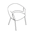  COLLAR - upholstered seat - base - 4-legged, powder coated steel, polypropylene feet