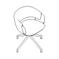  COLLAR - upholstered seat; base - 4-star, aluminum, powder coated, polypropylene feet; swivel seat - 360°