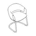  COLLAR - upholstered seat - base - skid, powder coated metal, polypropylene feet
