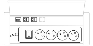 mediabox M04 EU (4x230V, 2xRJ45, 1xUSB) x 2, aluminium