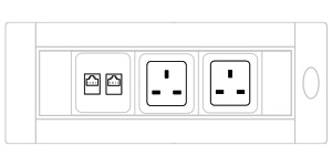 Mediabox S91E UK (2x230V, 2xRJ45) x 2