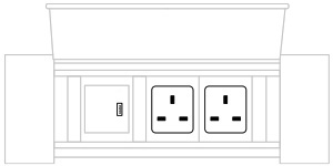Mediabox M06 UK (2x230V, 1xUSB A, 1xUSB C) x 1
