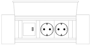 Mediabox M06 Schuko (2x230V, 1xUSB A, 1xUSB C) x 1