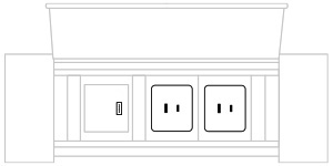 Mediabox M06 USA (2x230V, 1xUSB A, 1xUSB C) x 1