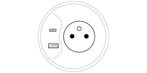 Mediabox M071 EU (1x230V, 1xUSB A charger, 1xUSB C charger) x 2