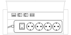 mediabox M14H Schuko (4x230V, 2xRJ45, 1xUSB, 1xHDMI) x 1, plastic