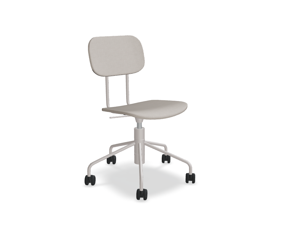 krzesło tapicerowane z regulacją wysokości -  NEW SCHOOL - siedzisko, oparcie - tkanina, podstawa - 5-cio ramienna, metal malowany proszkowo; siedzisko obrotowe - 360°; stalowa k olumna gazowa, zakres regulacji 100 mm