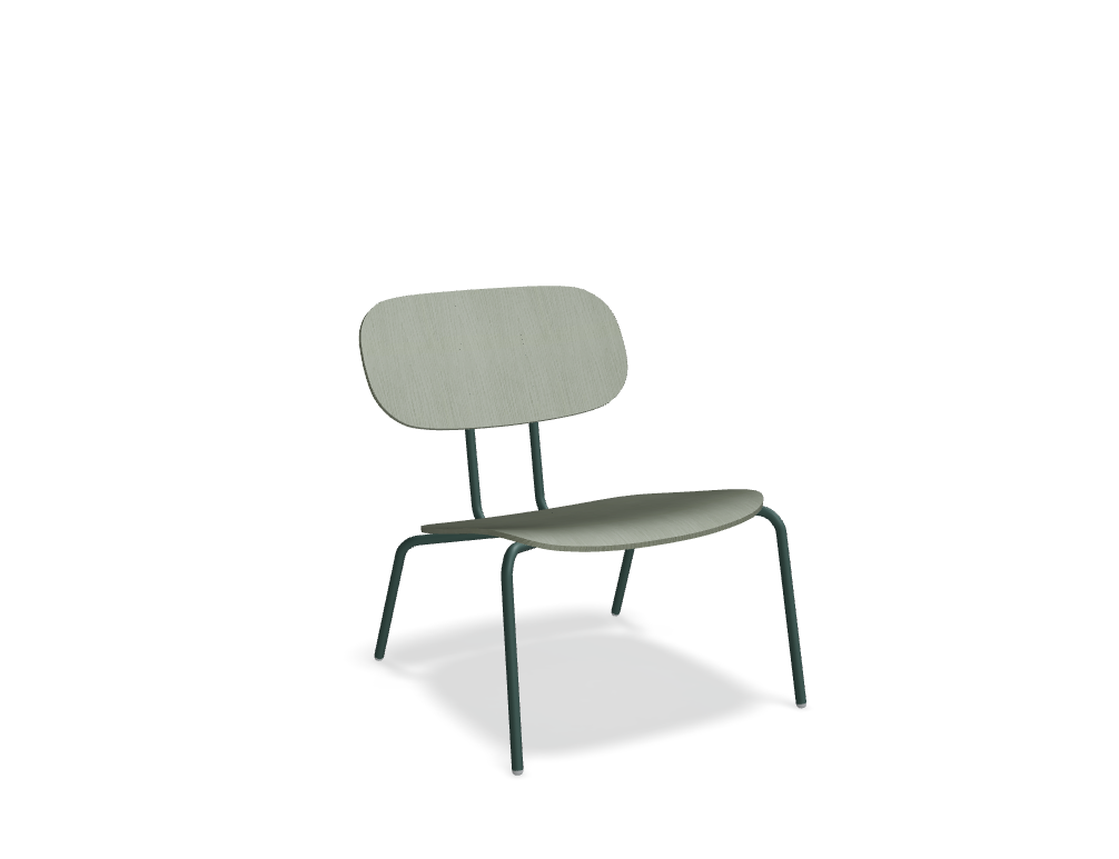 fotel ze sklejki -  NEW SCHOOL LOUNGE - siedzisko, oparcie sklejka, podstawa - 4 nogi, metal malowany proszkowo, stopki tworzywowe
