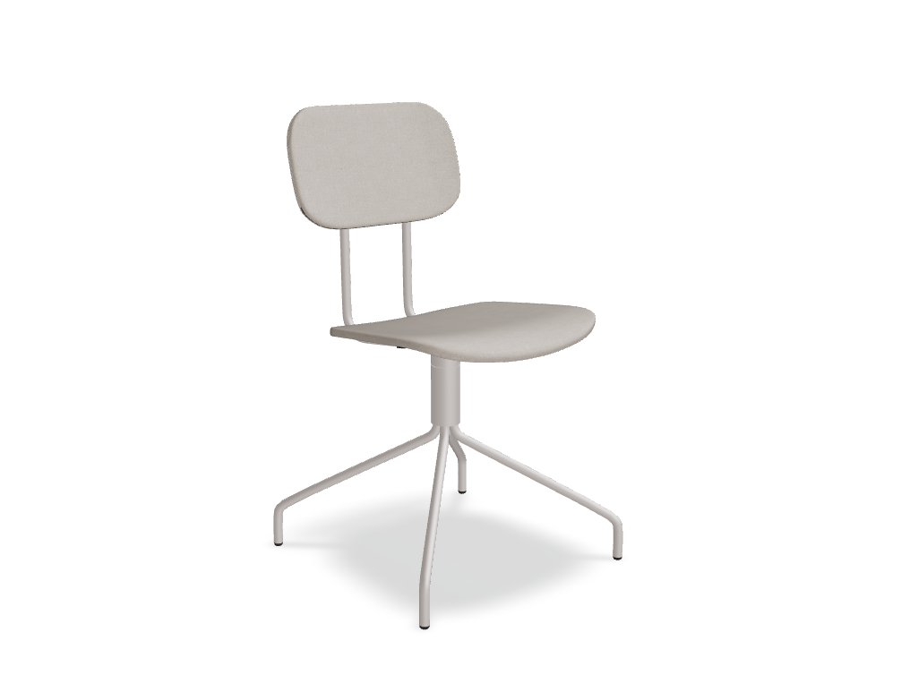 krzesło tapicerowane podstawa obrotowa -  NEW SCHOOL - siedzisko, oparcie - tkanina, podstawa - 4-ro ramienna, metal malowany proszkowo; siedzisko obrotowe - 360°