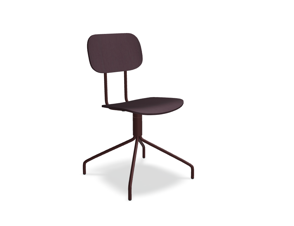 krzesło ze sklejki podstawa obrotowa -  NEW SCHOOL - siedzisko, oparcie - sklejka, podstawa - 4-ro ramienna, metal malowany proszkowo; siedzisko obrotowe - 360°