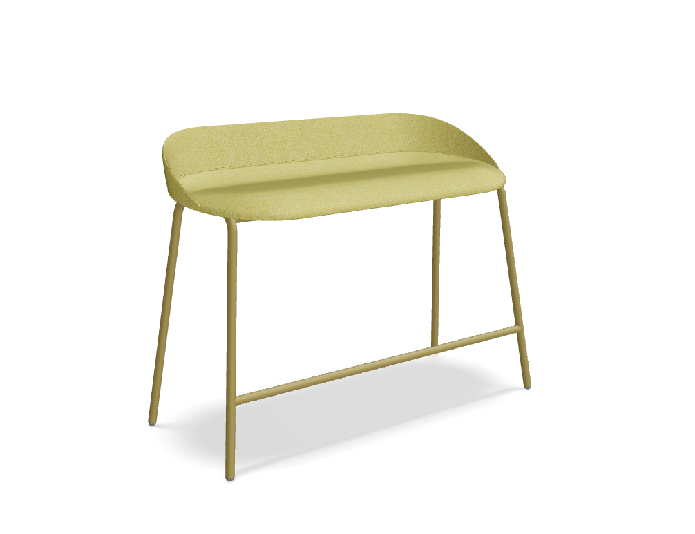 bench high -  TEAM - stool; seat - upholstered; base - 4-legged, powder coated steel, polypropylene feet