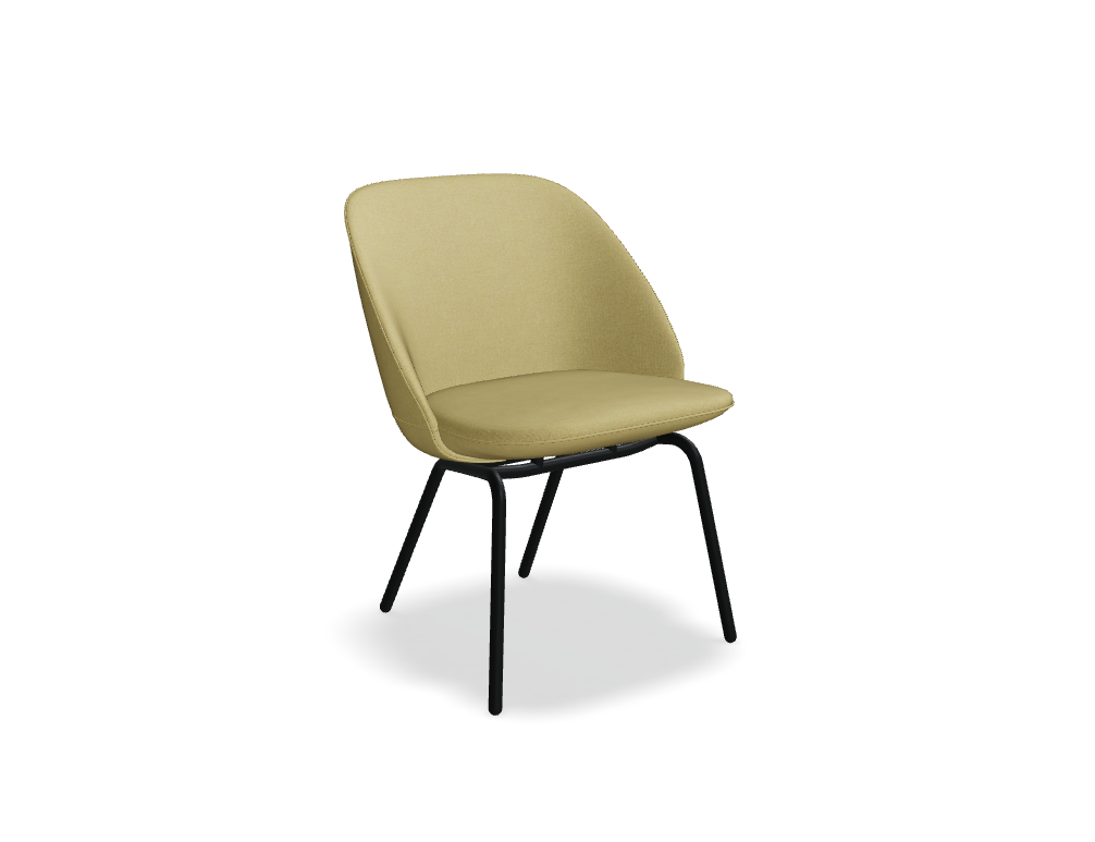 fotel konferencyjny podstawa czworonożna -  PARALEL - oparcie niskie, tapicerowane; podstawa - 4 nogi, metal malowany proszkowo, stopki tworzywowe