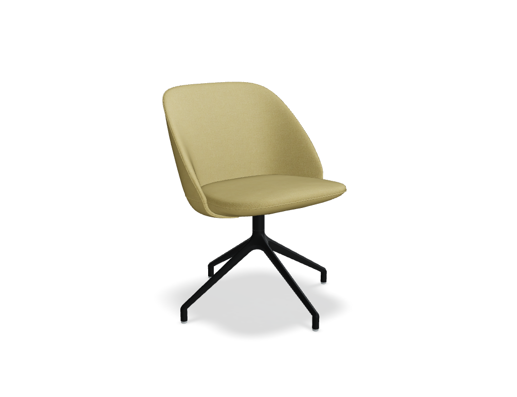 conference armchair swivel base -  PARALEL - low back, upholstered; base - 4-star - aluminum, powder coated, polypropylene feet; swivel seat - 360°