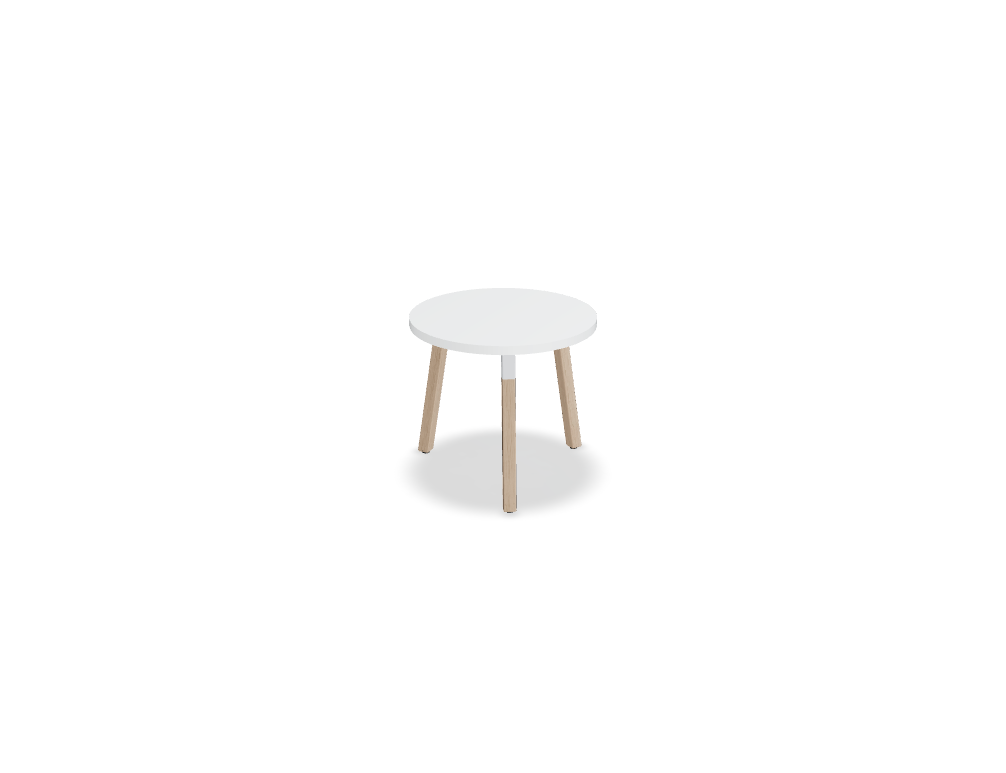 table basse pieds bois -  OGI W - table de reunion,piétement métallique, profil 50 × 50 mm, pieds bois