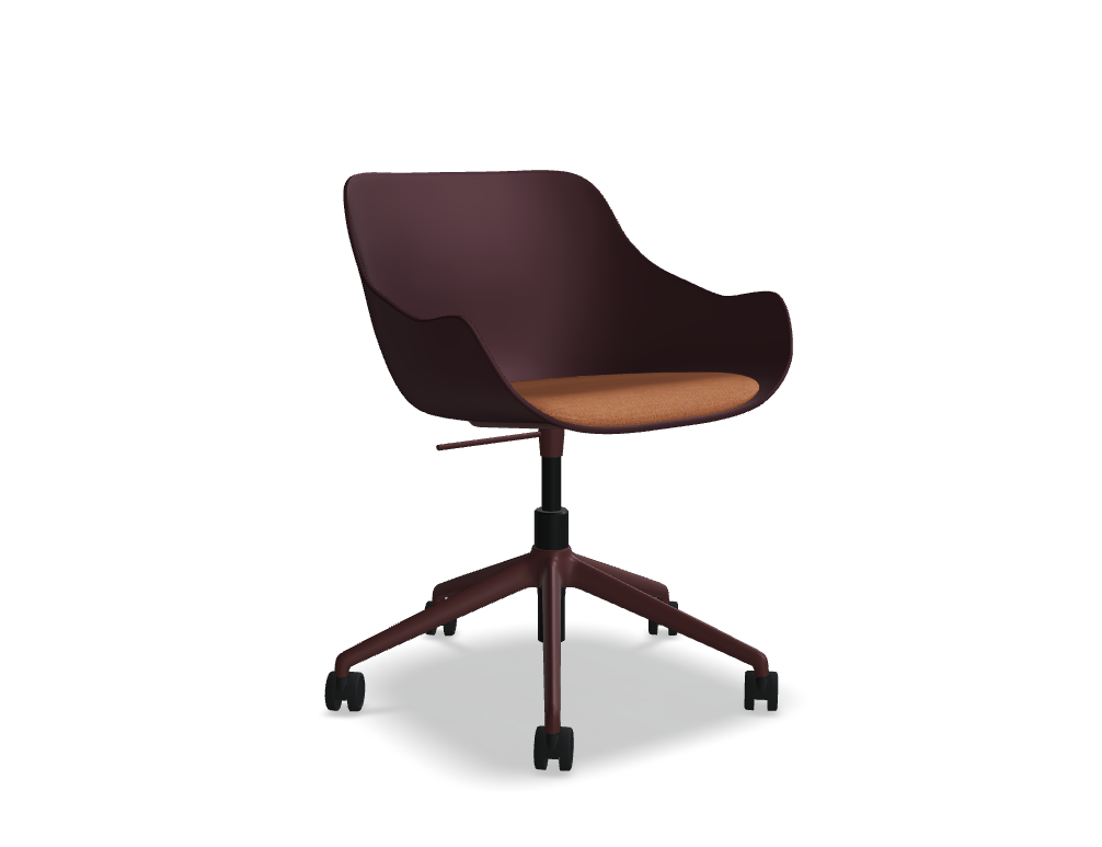 krzesło z regulacją wysokości -  BALTIC REMIX - siedzisko tworzywowe z poduszką, podstawa - 5-cio ramienna aluminiowa, regulacja wysokości; siedzisko obrotowe - 360°