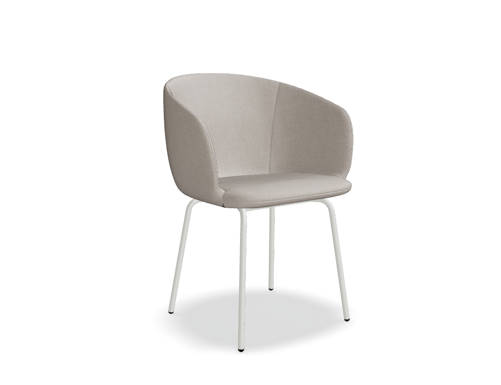 chair 4-legged base -  GRACE - chairs - upholstered seat; base - 4-legged, powder coated steel, polypropylene feet