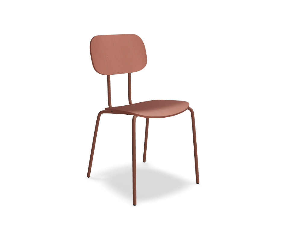 chair -  NEW SCHOOL - seat, back - plywood or fabric; base - 4-legged, powder coated steel, polypropylene feet
