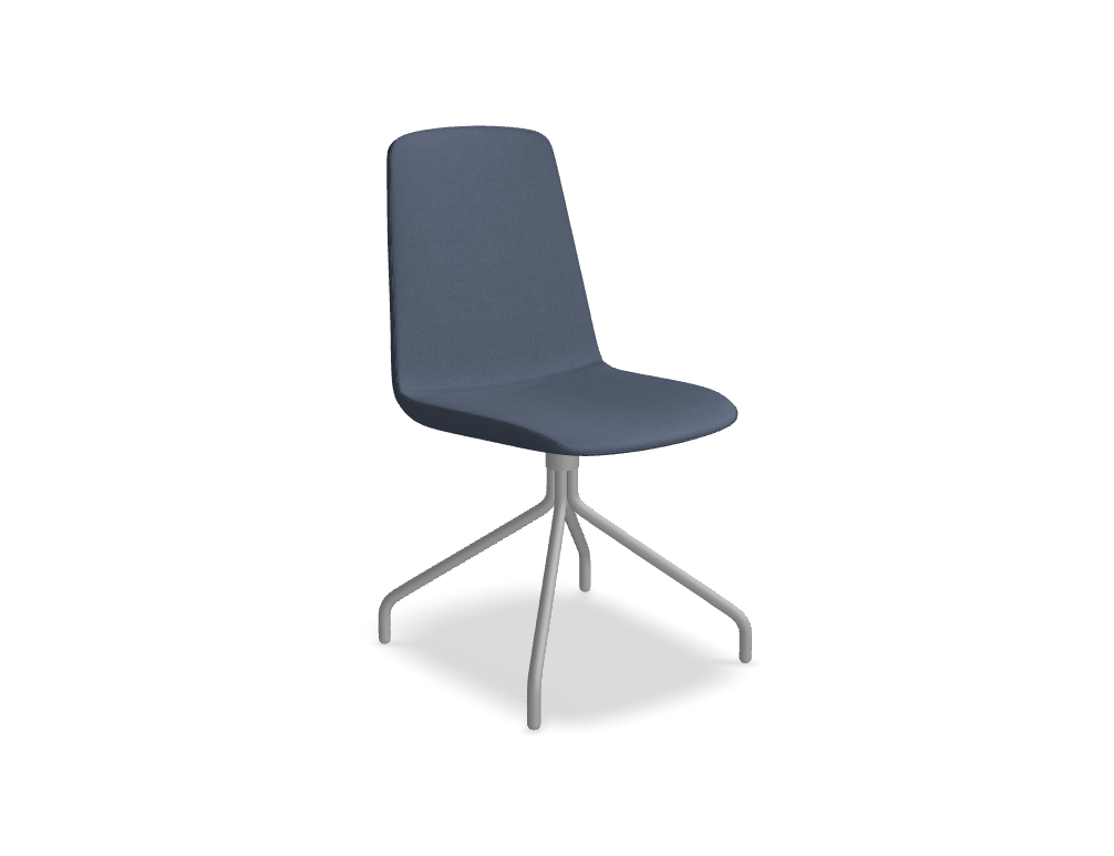chaise assise pivotante -  ULTI - assise tapissée; pied - 4-pieds - métal finition peinture poudre époxy, patins en polypropylene