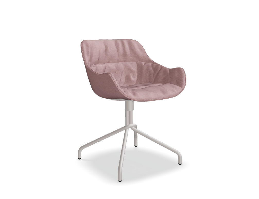 chair swivel base -  BALTIC SOFT DUO - upholstered seat, draped cushion - base - 4-spoke, powder coated steel, polypropylene feet, swivel seat - 360°