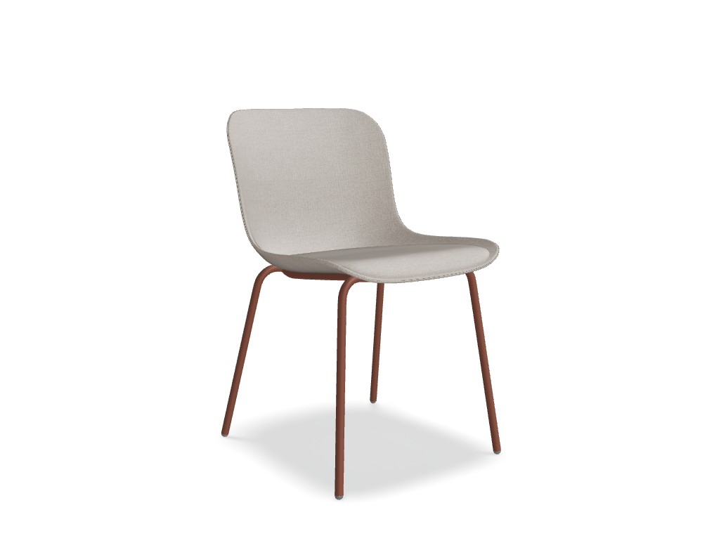 chair 4-legged base -  BALTIC 2 CLASSIC - upholstered seat with cushion - base - 4-legged, powder coated steel, polypropylene feet