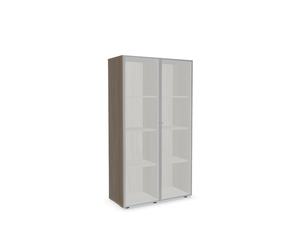 glass-door cabinet -  MITO - cabinet, front clear glass and aluminum frame