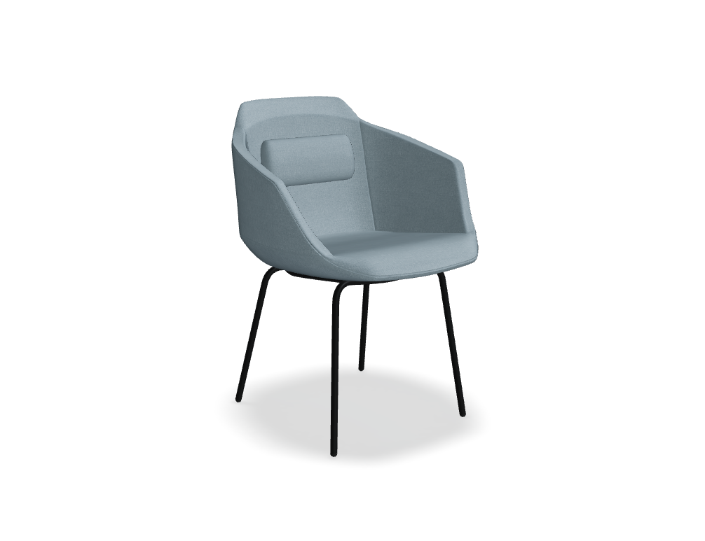chair 4-legged base -  ULTRA - upholstered seat; base - 4-legged - powder coated steel, polypropylene feet