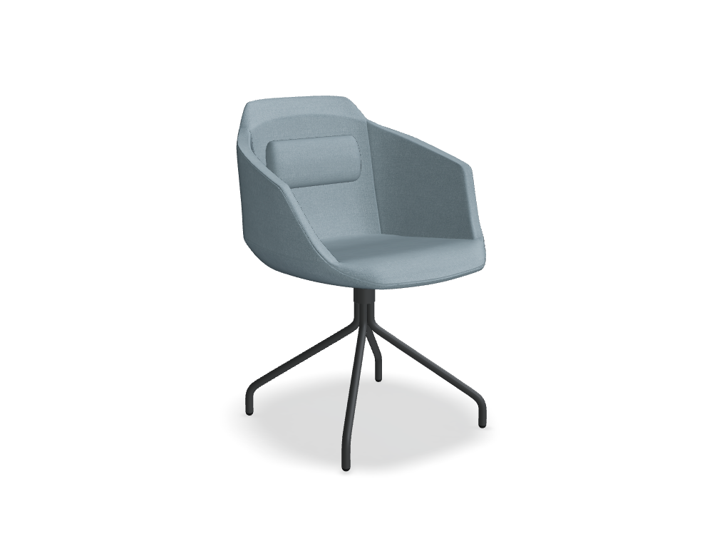 krzesło podstawa obrotowa -  ULTRA - siedzisko tapicerowane; podstawa - 4-ro ramienna metal malowany proszkowo, stopki tworzywowe; siedzisko obrotowe - 36 0°