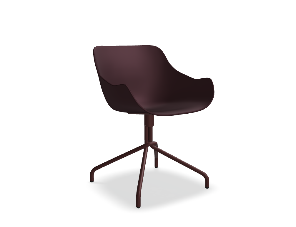 chair swivel base -  BALTIC BASIC - polypropylene seat - base - 4-spoke, powder coated steel, polypropylene feet, swivel seat - 360°