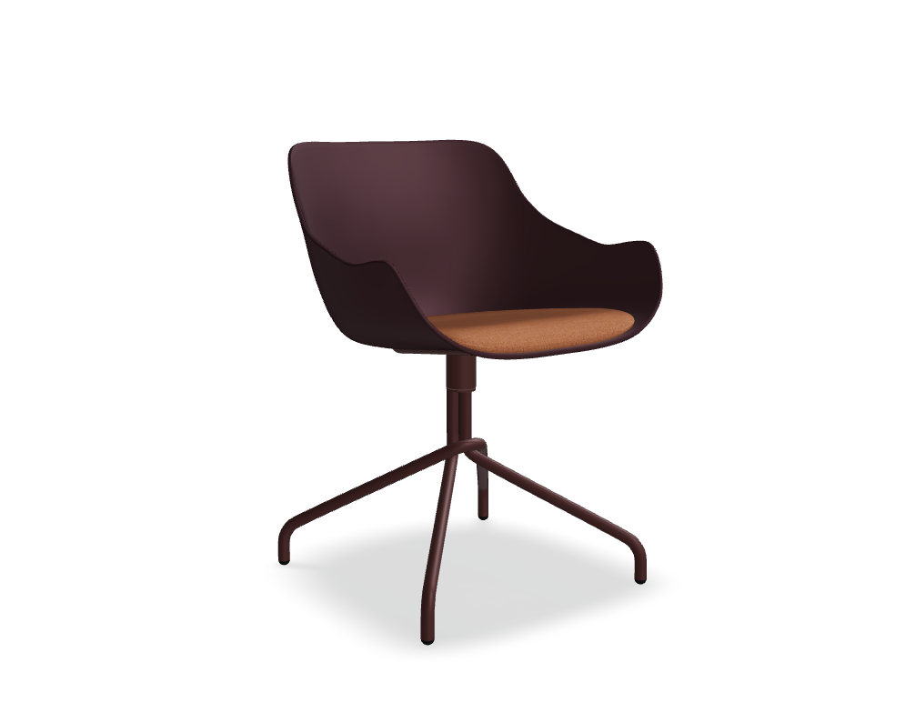 krzesło podstawa obrotowa -  BALTIC REMIX - siedzisko tworzywowe z poduszką - podstawa - 4-ro ramienna, metal malowany proszkowo, stopki tworzywowe; siedzisko ob  rotowe  - 360°