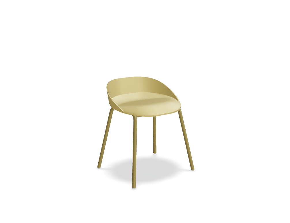 chair plastic -  TEAM - seat - polyurethane - base - 4-legged, powder coated steel, polypropylene feet