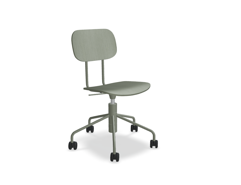 krzesło ze sklejki z regulacją wysokości -  NEW SCHOOL - siedzisko, oparcie - sklejka, podstawa - 5-cio ramienna, metal malowany proszkowo; siedzisko obrotowe - 360 °; stalowa kolumna gazowa, zakres regulacji 100 mm