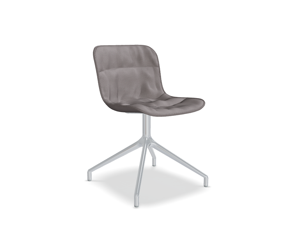 krzesło podstawa aluminium polerowane -  BALTIC 2 SOFT DUO - siedzisko tapicerowane, poduszka z marszczeniem; podstawa - 4-ro ramienna aluminium polerowane, stopki tworzywow e; siedzisko obrotowe - 360°
