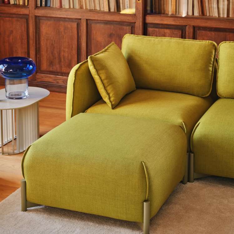 Linka corner sofa with green upholstery