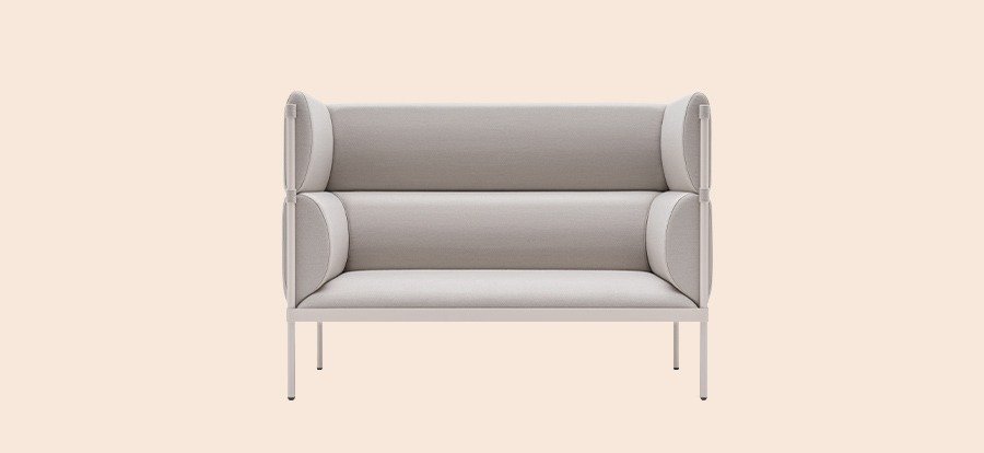 Grey Stilt sofa with high backrest