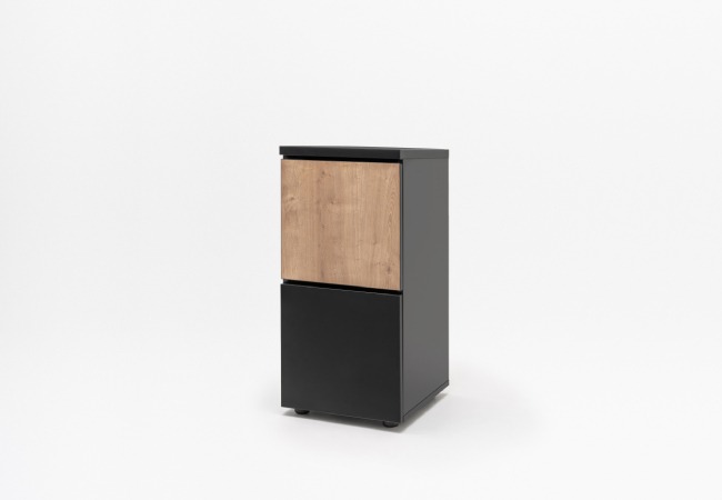 Armoire Locker Standard avec deux modules de 2OH de hauteur, finition noir et bois