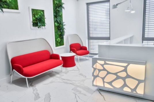 Reception area and a brand image