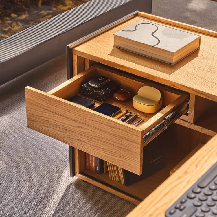 Holzbüroschrank mit ausziehbarer Schublade für Büroaccessoires