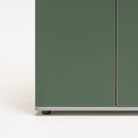 szafa Color: zielony butelkowy mat, aluminium satinato