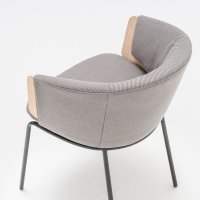 krzesło konferencyjne Collar: fornir dąb naturalny, Oceanic O-08, RAL9005
