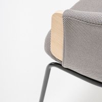krzesło konferencyjne Collar: fornir dąb naturalny, Oceanic O-08, RAL9005