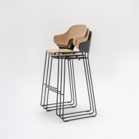 tabouret haut Afi: placage Chene naturel; tabouret haut Afi: placage Chene noir