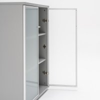 Glass-door cabinet: 26-aluminium satinato