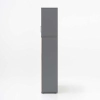 Aufsatzschrank Standard: Eiche Grau, Aluminium Satinato