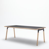 conference table Ogi W: black, RAL9005, ash